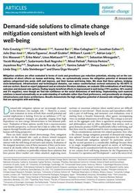 Demand-side solutions to climate change mitigation consistent with high levels of well-being