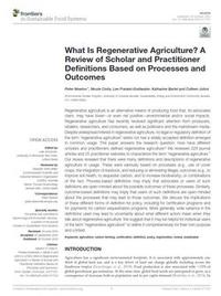 What Is Regenerative Agriculture? A Review of Scholar and Practitioner Definitions Based on Processes and Outcomes